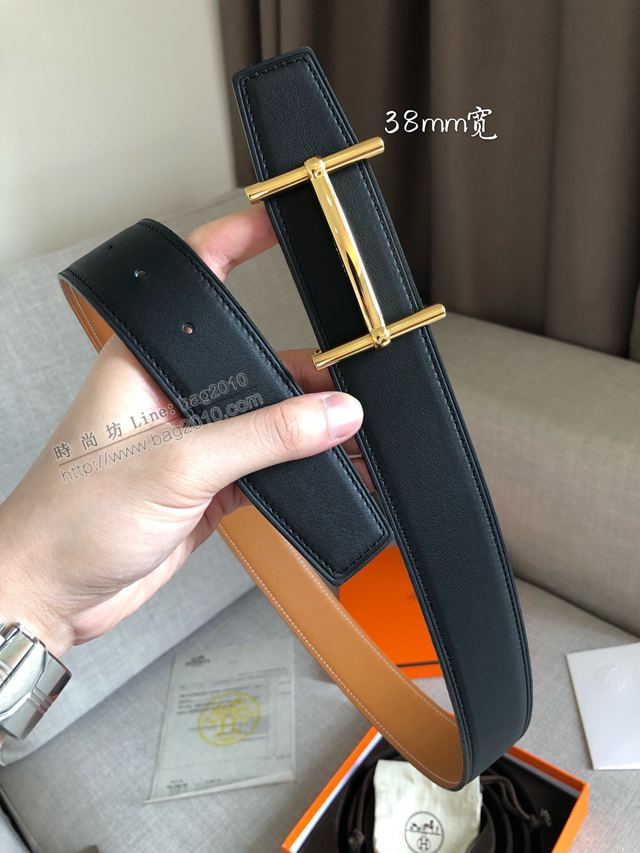Hermes皮帶 官網同步 38MM 進口原版皮 愛馬仕雙面腰帶  xfp2072